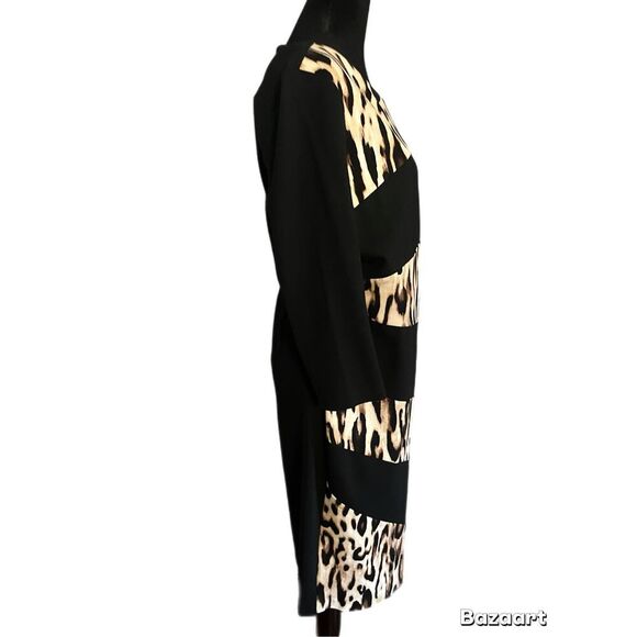 CHICO'S Black Animal Print Dress size 1.5 M/10. - Picture 9 of 12
